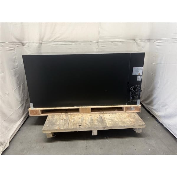 Scratch and Dent Avantco UBB-72S-GT 73" Black Underbar Height Narrow Sliding Glass Door Back Bar Refrigerator with Galvanized Top and LED Lighting