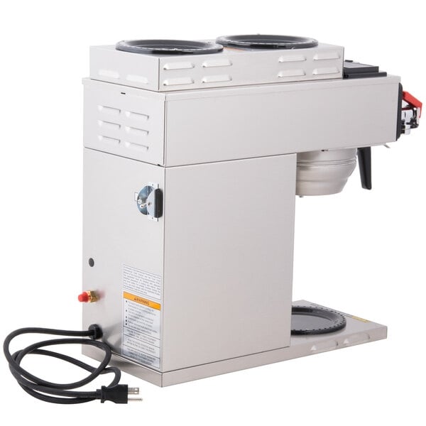 Scratch and Dent Bunn 12950.0217 CWTF15-3 Automatic 12 Cup Coffee Brewer with 2 Upper Warmers, 1 Lower Warmer, and Stainless Steel Funnel - 120V