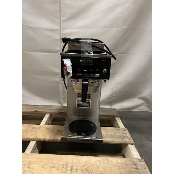 Scratch and Dent Bunn 12950.0217 CWTF15-3 Automatic 12 Cup Coffee Brewer with 2 Upper Warmers, 1 Lower Warmer, and Stainless Steel Funnel - 120V