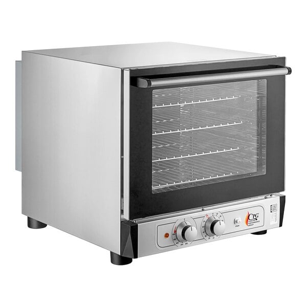 Scratch and Dent Cooking Performance Group COH-T4-M Electric Thermostatic Countertop 4 Tray Half Size Convection Oven with Moisture Injection - 208-240V, 2700W