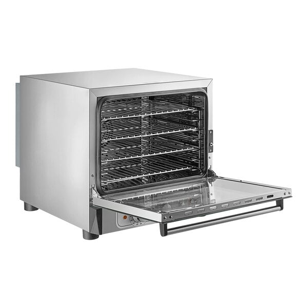 Scratch and Dent Cooking Performance Group COH-T4-M Electric Thermostatic Countertop 4 Tray Half Size Convection Oven with Moisture Injection - 208-240V, 2700W