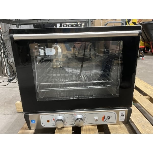 Scratch and Dent Cooking Performance Group COH-T4-M Electric Thermostatic Countertop 4 Tray Half Size Convection Oven with Moisture Injection - 208-240V, 2700W