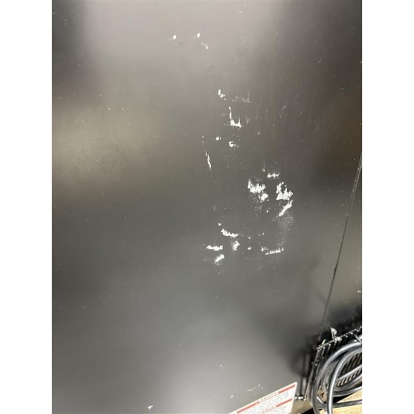 Scratch and Dent True TBB-4G-HC-LD 90 3/8" Black Counter Height Glass Door Back Bar Refrigerator with LED Lighting