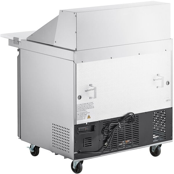 Scratch and Dent Avantco SS-PT-36M-C 36" 2 Door Mega Top Stainless Steel Refrigerated Sandwich Prep Table with 10 1/2" Cutting Board