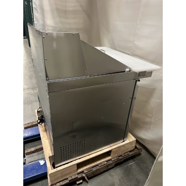 Scratch and Dent Avantco SS-PT-36M-C 36" 2 Door Mega Top Stainless Steel Refrigerated Sandwich Prep Table with 10 1/2" Cutting Board