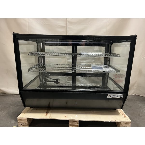 Scratch and Dent Avantco BCS-35-HC 34 5/8" Black Refrigerated Square Countertop Bakery Display Case with LED Lighting