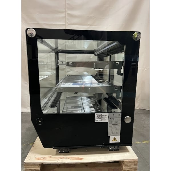 Scratch and Dent Avantco BCS-35-HC 34 5/8" Black Refrigerated Square Countertop Bakery Display Case with LED Lighting