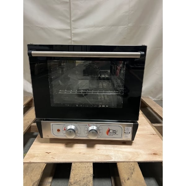Scratch and Dent Cooking Performance Group COQ-T3-A Electric Thermostatic Countertop 3 Tray Quarter Size Convection Oven - 120V, 1,650W