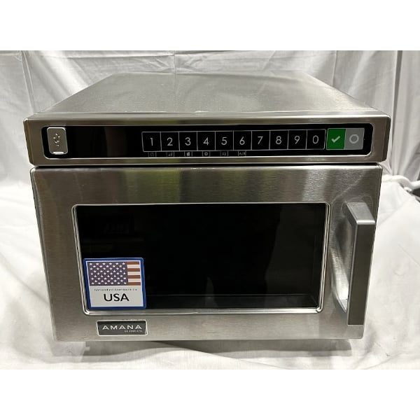 Scratch and Dent Amana HDC182 Heavy Duty Stainless Steel Commercial Microwave with Push Button Controls - 208/240V, 1800W