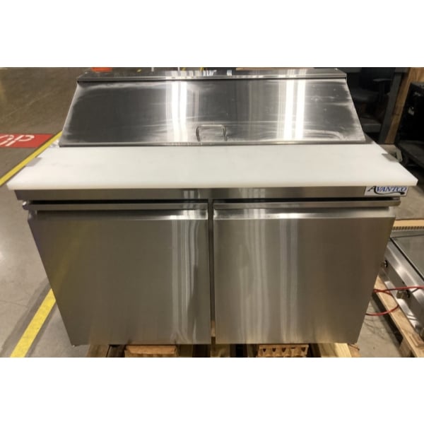 Scratch and Dent Avantco SS-PT-48-HC 46 3/4" 2 Door Stainless Steel Refrigerated Sandwich Prep Table