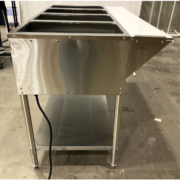 Scratch and Dent Avantco STE-4SA Four Pan Open Well Electric Steam Table with Undershelf - 120V, 2000W