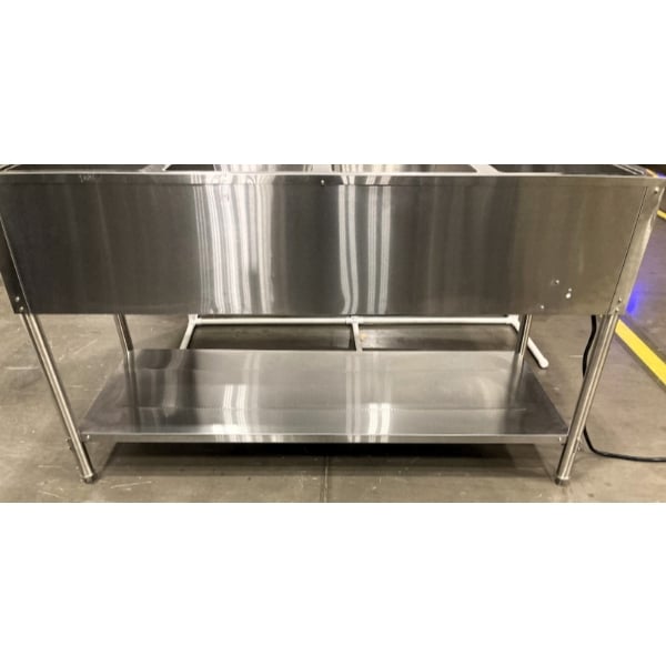 Scratch and Dent Avantco STE-4SA Four Pan Open Well Electric Steam Table with Undershelf - 120V, 2000W