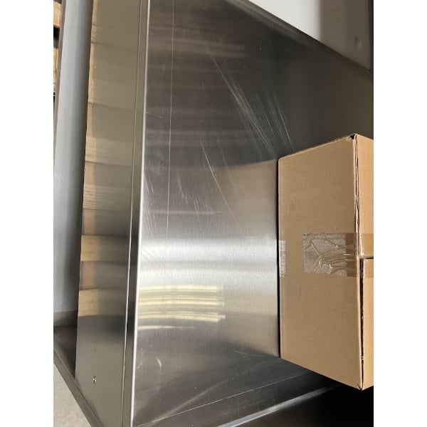 Scratch and Dent Regency 74" Basic Stainless Steel Portable Bar with Two Removable Speed Rails and Ice Bin