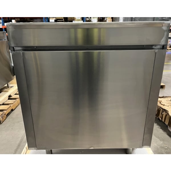 Scratch and Dent Advance Tabco HK-SS-243M 24" x 36" 14 Gauge Enclosed Base Stainless Steel Work Table with Fixed Midshelf and 5" Backsplash