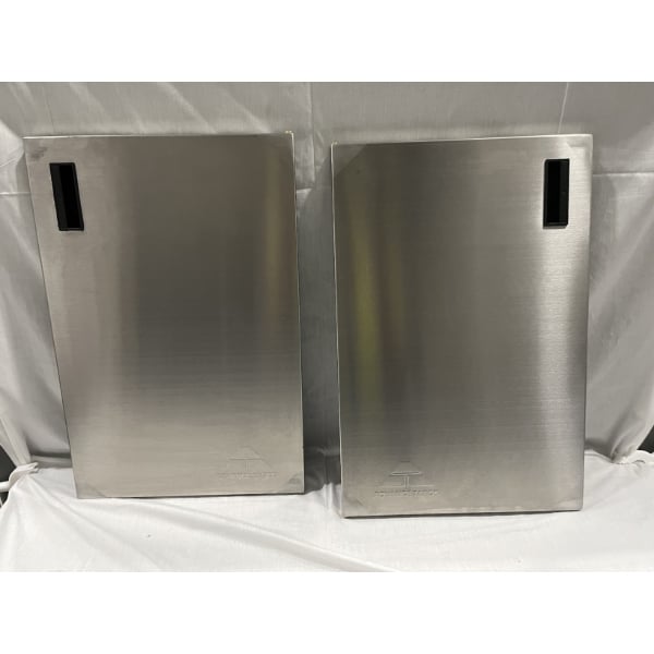 Scratch and Dent Advance Tabco HK-SS-243M 24" x 36" 14 Gauge Enclosed Base Stainless Steel Work Table with Fixed Midshelf and 5" Backsplash