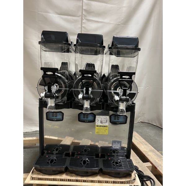 Scratch and Dent Carnival King Triple 2.6 Gallon Pourover Granita / Slushy / Frozen Beverage Machine - 120V