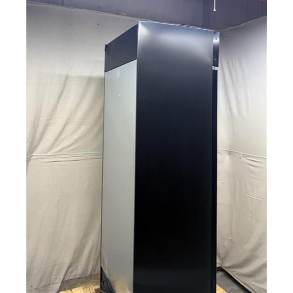 Scratch and Dent Avantco GDC-15-HC 25 5/8" Black Left-Hinged Swing Glass Door Merchandiser Refrigerator with LED Lighting