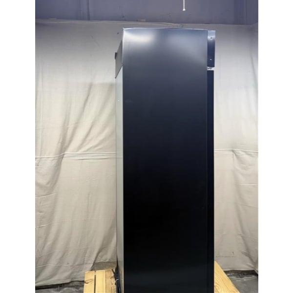 Scratch and Dent Avantco GDC-15-HC 25 5/8" Black Left-Hinged Swing Glass Door Merchandiser Refrigerator with LED Lighting