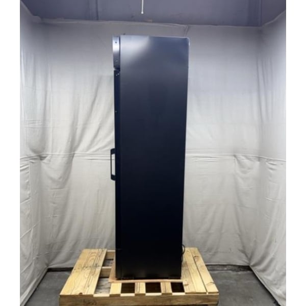 Scratch and Dent Avantco GDC-15-HC 25 5/8" Black Left-Hinged Swing Glass Door Merchandiser Refrigerator with LED Lighting