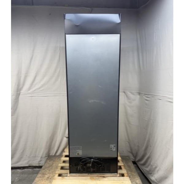 Scratch and Dent Avantco GDC-15-HC 25 5/8" Black Left-Hinged Swing Glass Door Merchandiser Refrigerator with LED Lighting