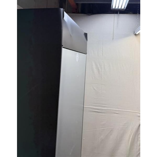 Scratch and Dent Avantco GDC-15-HC 25 5/8" Black Left-Hinged Swing Glass Door Merchandiser Refrigerator with LED Lighting