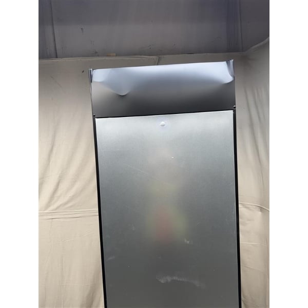 Scratch and Dent Avantco GDC-15-HC 25 5/8" Black Left-Hinged Swing Glass Door Merchandiser Refrigerator with LED Lighting