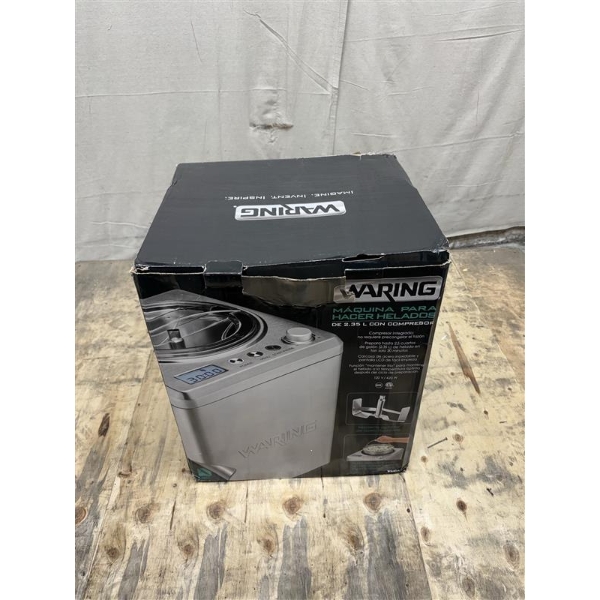 Scratch and Dent Waring WCIC25 2.5 Qt. Compressor Ice Cream Maker - 120V, 180W