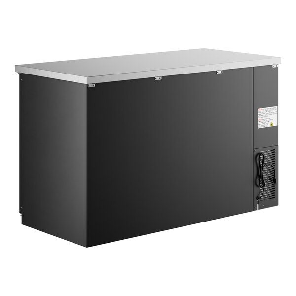 Scratch and Dent Avantco UBB-2G-HC 59" Black Counter Height Glass Door Back Bar Refrigerator with LED Lighting