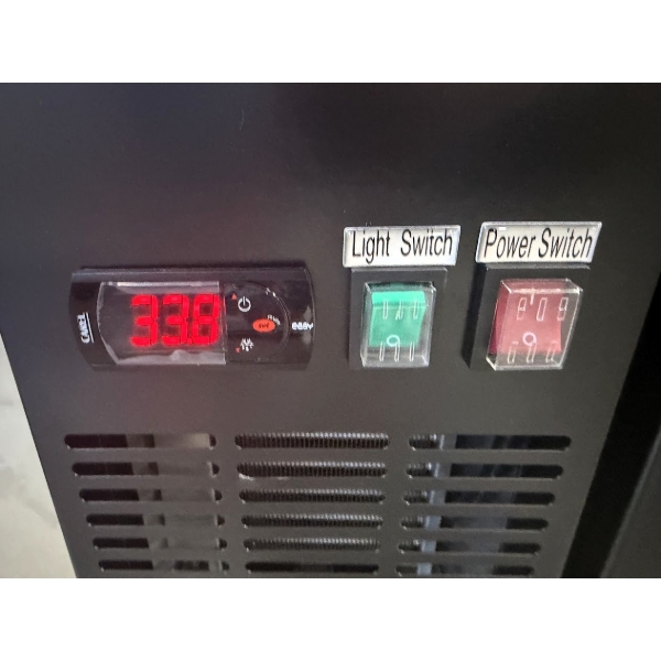 Scratch and Dent Avantco UBB-2G-HC 59" Black Counter Height Glass Door Back Bar Refrigerator with LED Lighting