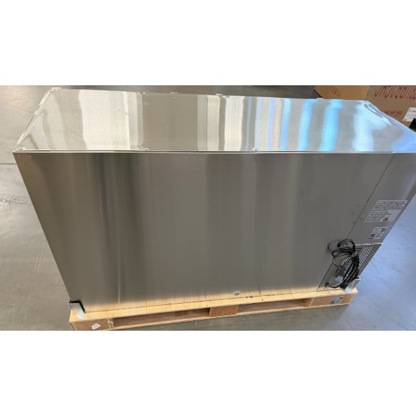 Scratch and Dent Avantco UBB-60-GT-G-S 60" Stainless Steel Underbar Height Narrow Glass Door Back Bar Refrigerator with Galvanized Top and LED Lighting