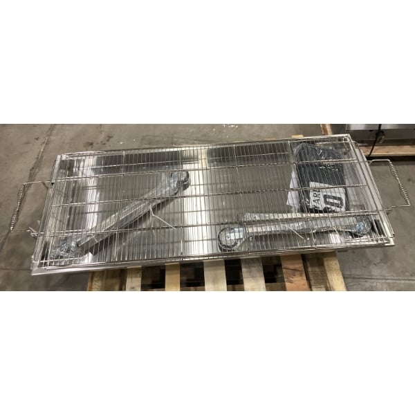 Scratch and Dent Backyard Pro CHAR-60SS 60" Heavy-Duty Stainless Steel Charcoal Grill with Adjustable Grates, Removable Legs, and Cover