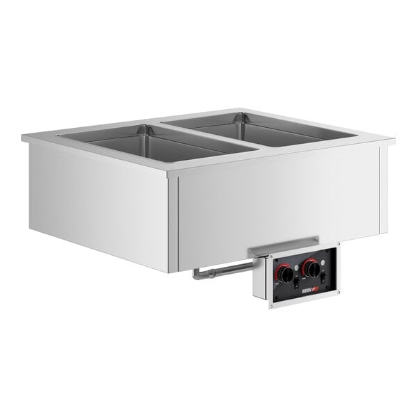 Scratch and Dent ServIt SDW-2H Two Pan Full Size Insulated Drop-In Hot Food Well - 208/240V