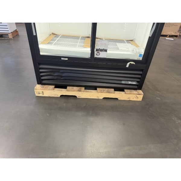 Scratch and Dent True GDM-47-HC-LD 54 1/8" Black Refrigerated Sliding Glass Door Merchandiser with LED Lighting