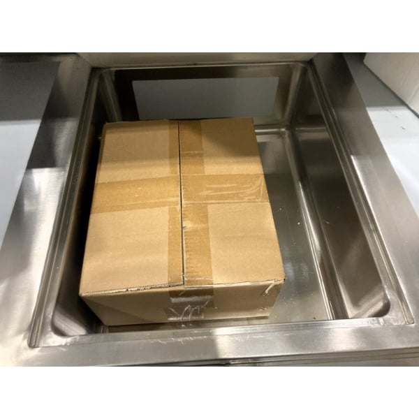 Scratch and Dent Regency 63" Basic Stainless Steel Portable Bar with Two Removable Speed Rails and Ice Bin