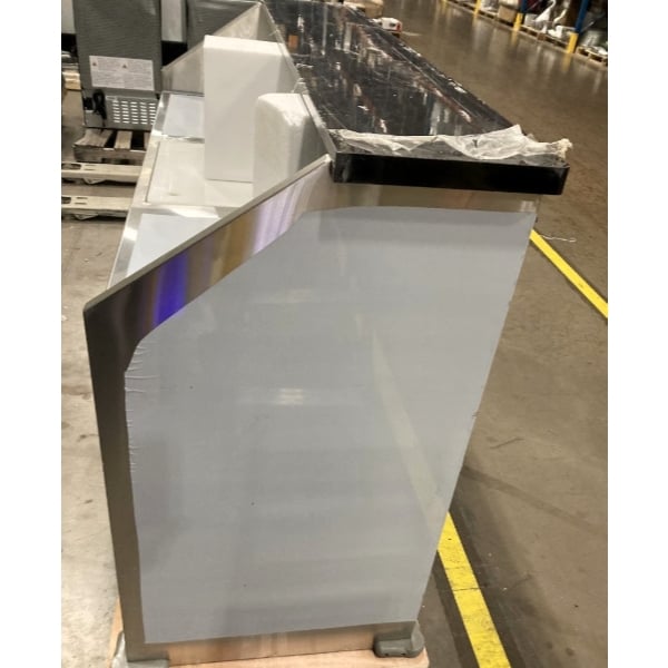 Scratch and Dent Regency 63" Basic Stainless Steel Portable Bar with Two Removable Speed Rails and Ice Bin