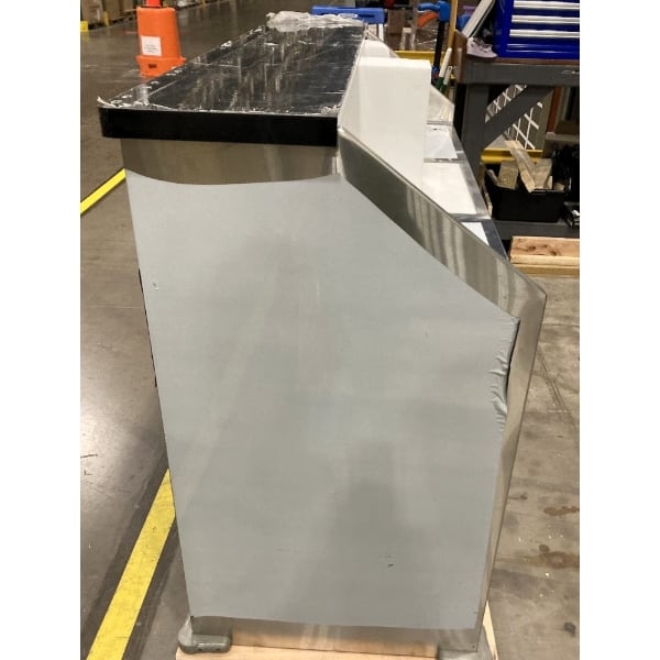 Scratch and Dent Regency 63" Basic Stainless Steel Portable Bar with Two Removable Speed Rails and Ice Bin