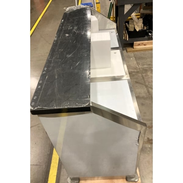 Scratch and Dent Regency 63" Basic Stainless Steel Portable Bar with Two Removable Speed Rails and Ice Bin