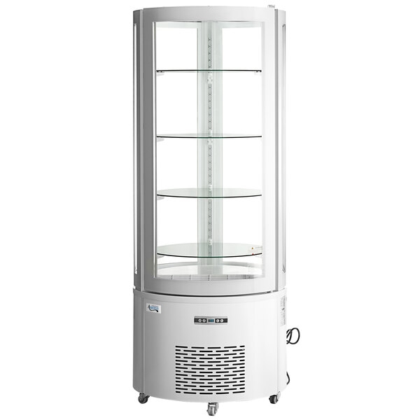 Scratch and Dent Avantco BCR-15-HC White Circular Glass Refrigerated Display Case
