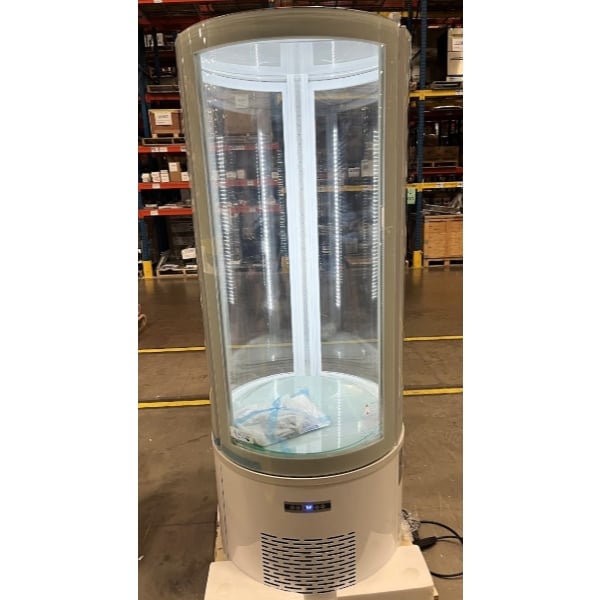 Scratch and Dent Avantco BCR-15-HC White Circular Glass Refrigerated Display Case