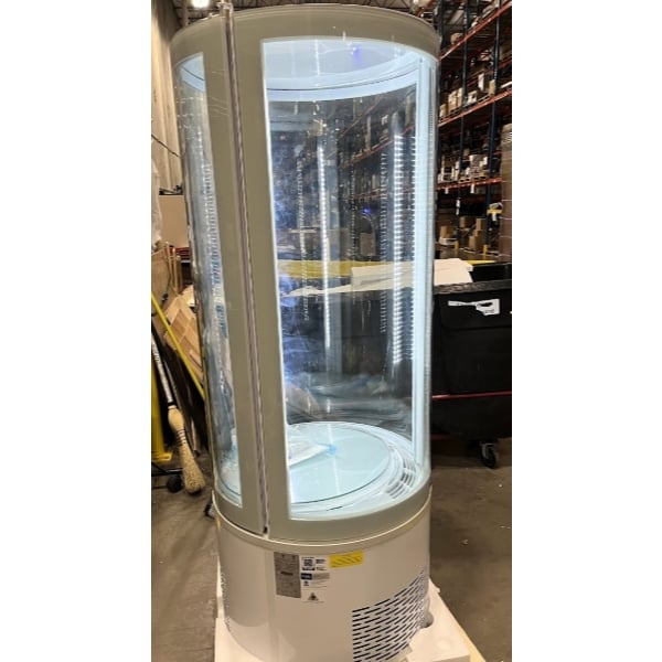 Scratch and Dent Avantco BCR-15-HC White Circular Glass Refrigerated Display Case