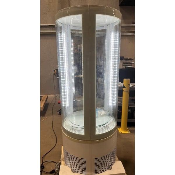 Scratch and Dent Avantco BCR-15-HC White Circular Glass Refrigerated Display Case