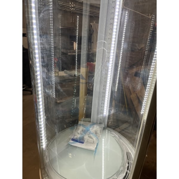 Scratch and Dent Avantco BCR-15-HC White Circular Glass Refrigerated Display Case