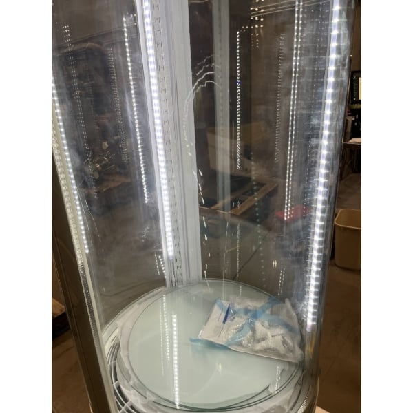 Scratch and Dent Avantco BCR-15-HC White Circular Glass Refrigerated Display Case