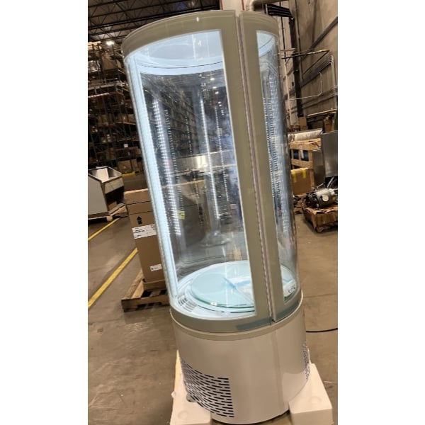 Scratch and Dent Avantco BCR-15-HC White Circular Glass Refrigerated Display Case