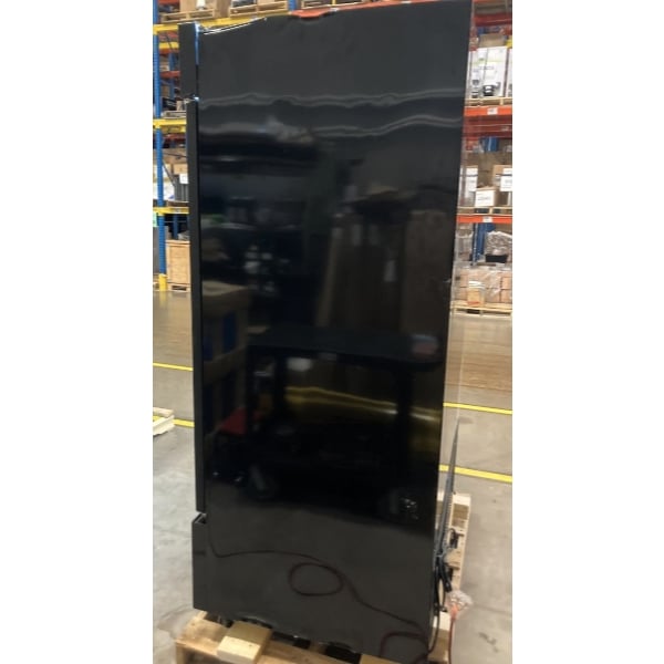 Scratch and Dent MainStreet Equipment GMC-49 52 3/4" Black Swing Glass Door Merchandiser Refrigerator - 120V