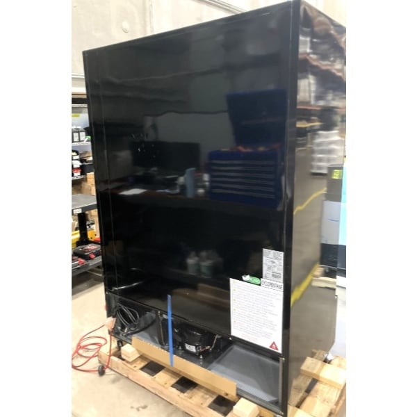 Scratch and Dent MainStreet Equipment GMC-49 52 3/4" Black Swing Glass Door Merchandiser Refrigerator - 120V