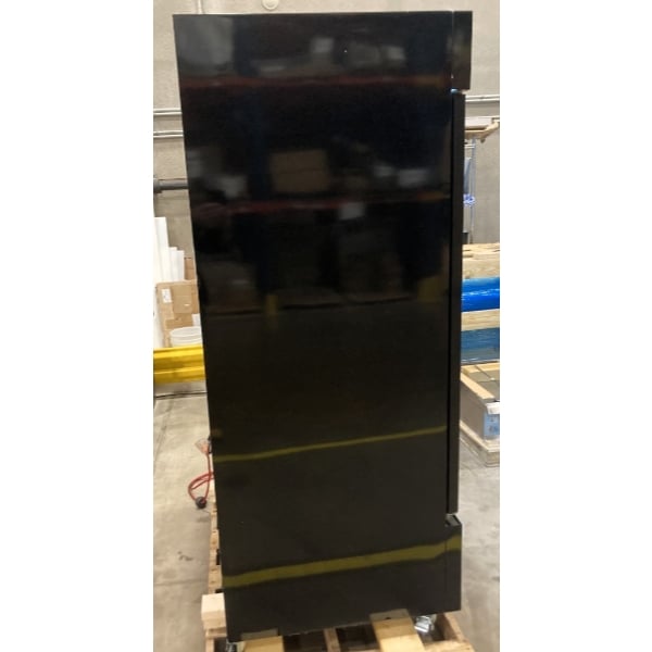 Scratch and Dent MainStreet Equipment GMC-49 52 3/4" Black Swing Glass Door Merchandiser Refrigerator - 120V