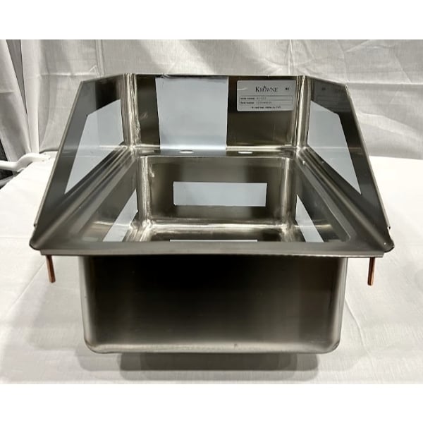 Scratch and Dent Krowne HS-1225 10" x 14" x 5" 20 Gauge Stainless Steel One Compartment Drop-In Sink with Side Splashes and 6" Double Bend Faucet