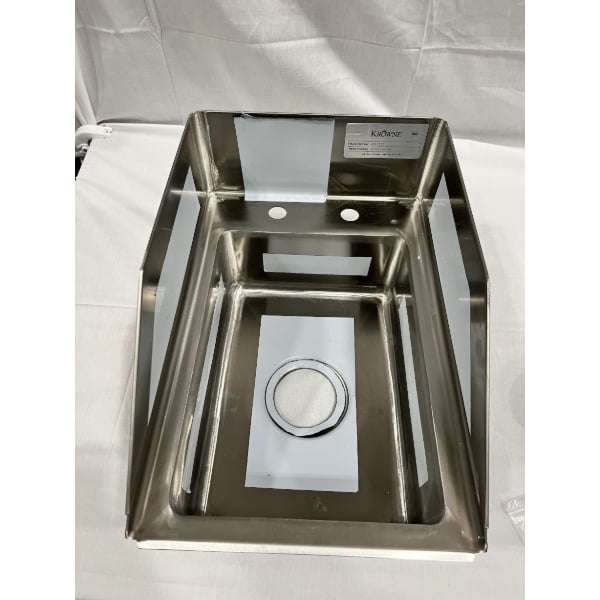 Scratch and Dent Krowne HS-1225 10" x 14" x 5" 20 Gauge Stainless Steel One Compartment Drop-In Sink with Side Splashes and 6" Double Bend Faucet