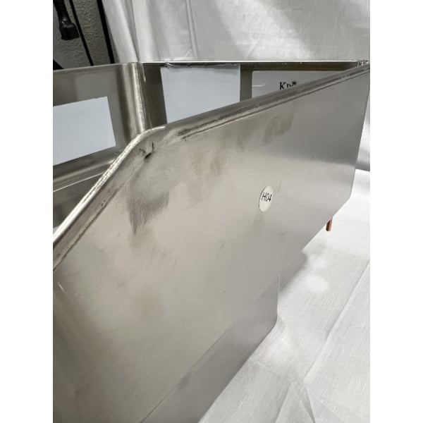 Scratch and Dent Krowne HS-1225 10" x 14" x 5" 20 Gauge Stainless Steel One Compartment Drop-In Sink with Side Splashes and 6" Double Bend Faucet